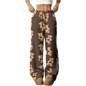 imageVerdusa Womens Plush Warm Pajama Pants Fleece Lounge Sleepwear Pj BottomsBrown